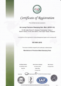 Certificate of Registration – ISO 9001:2015